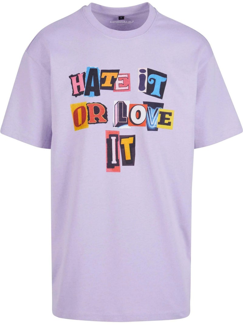 T-shirt hate it or love it - mister tee Mauve lilas - Kiabi