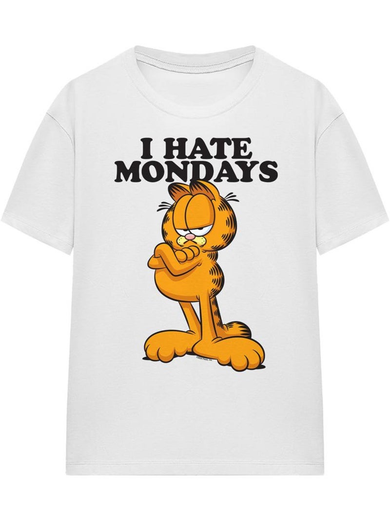 T-shirt hate mondays - garfield Blanc - Kiabi