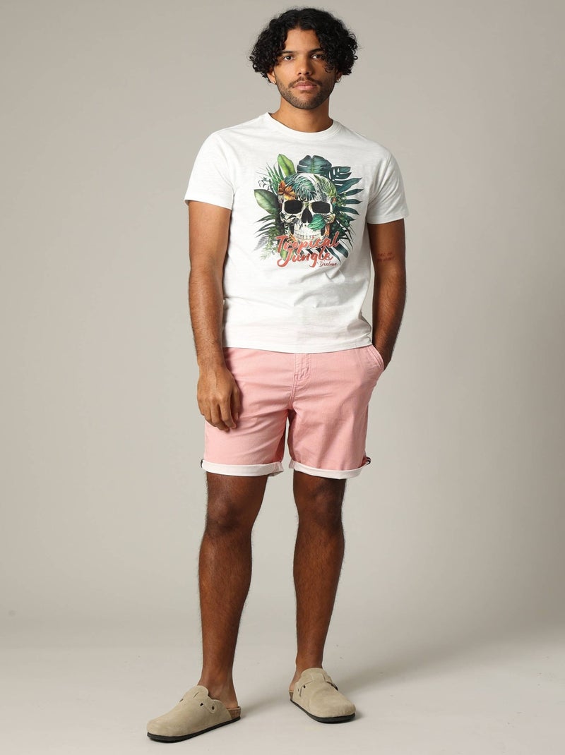 T-shirt HAWAIKI un imprimé tropical pour l'été 'Deeluxe' Ecru - Kiabi