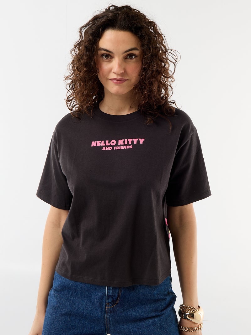 T-shirt 'Hello Kitty' à manches courtes Noir - Kiabi