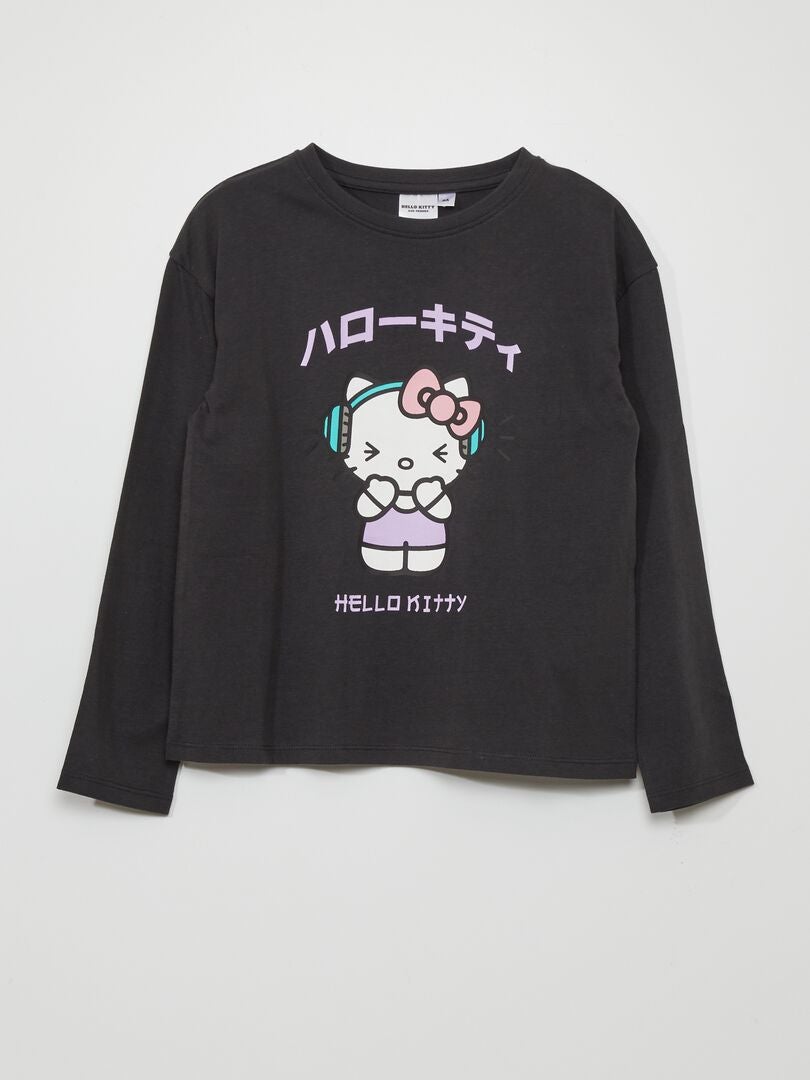 T-shirt 'Hello Kitty' Gris - Kiabi