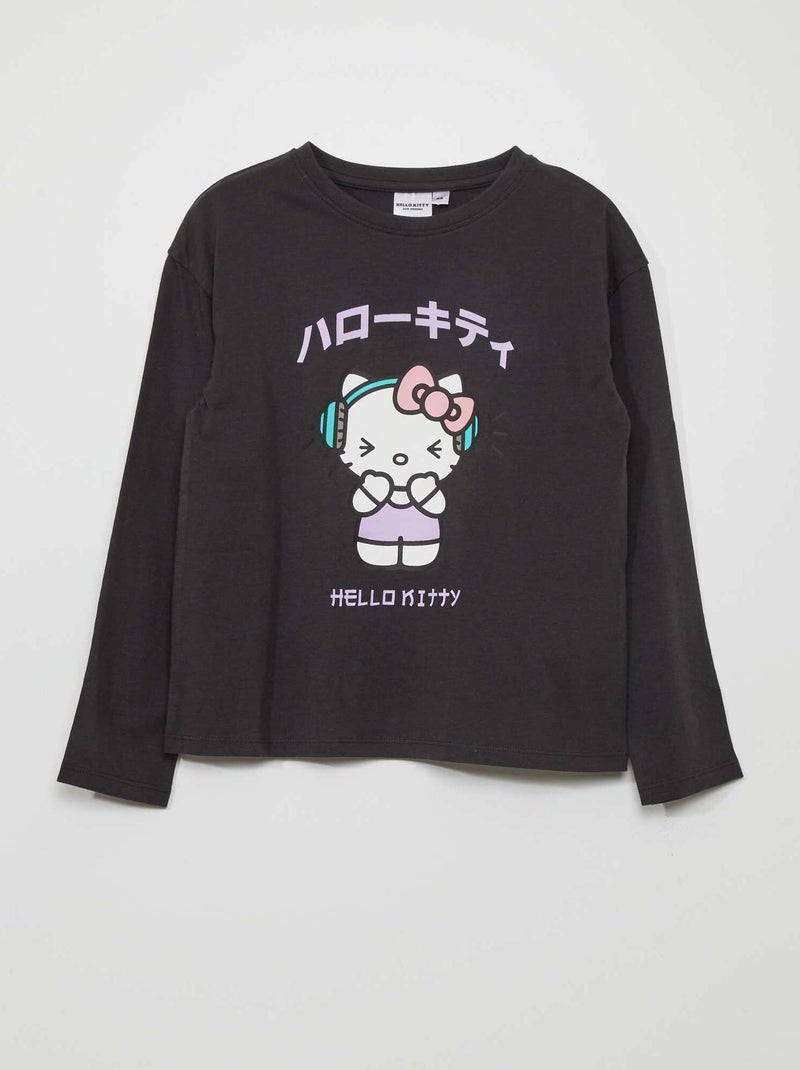 T-shirt 'Hello Kitty' Gris - Kiabi
