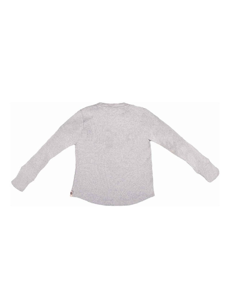 T-shirt Henley    Manches Longues  AUGUSTIN - La Faute à Voltaire Gris - Kiabi