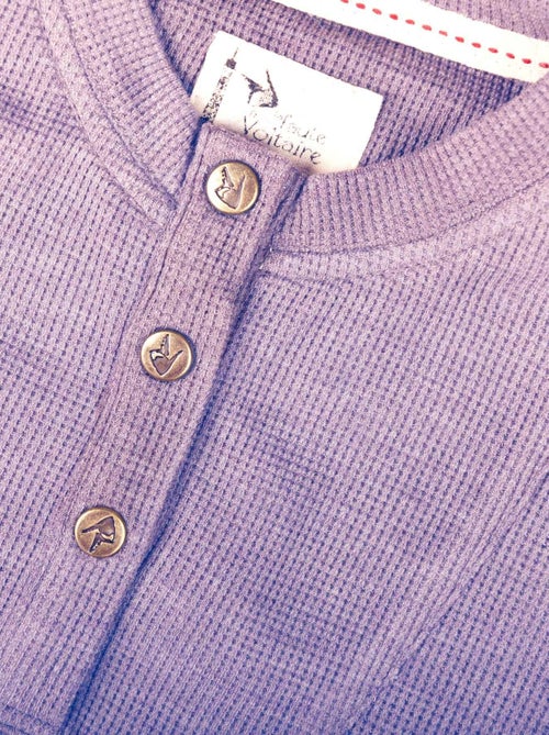 T-shirt Henley Mauve   Manches Longues  AUGUSTIN - La Faute à Voltaire - Kiabi
