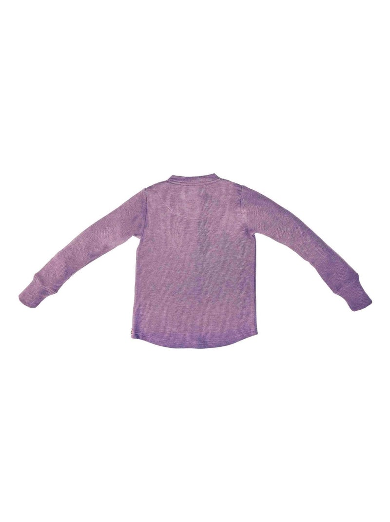 T-shirt Henley Mauve   Manches Longues  AUGUSTIN - La Faute à Voltaire Mauve lilas - Kiabi