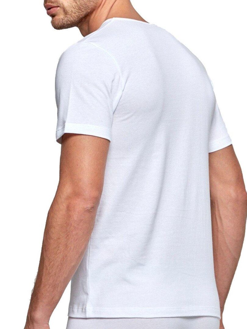 T-shirt homewear bio organique Oeko-Tex col V Cotton Organic Blanc - Kiabi