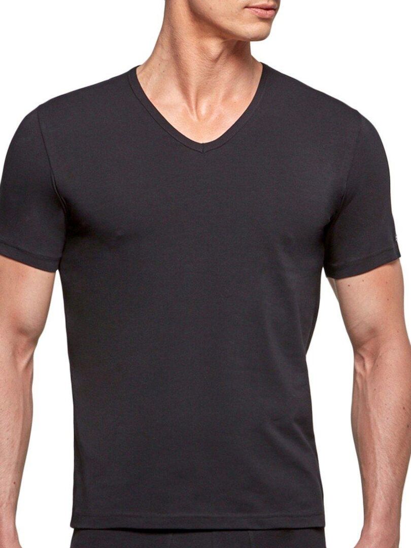 T-shirt homewear coton stretch Essentials Noir - Kiabi