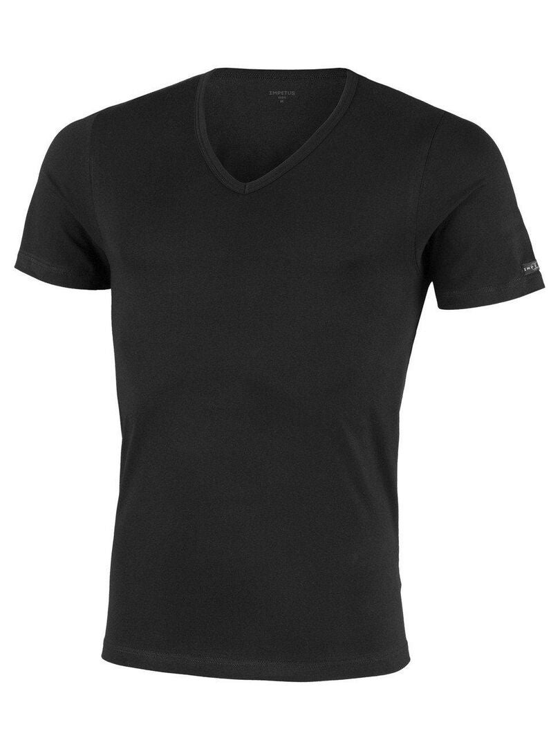 T-shirt homewear coton stretch Essentials Noir - Kiabi