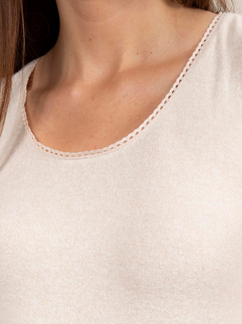 T-shirt homewear femme Isotoner Beige - Kiabi