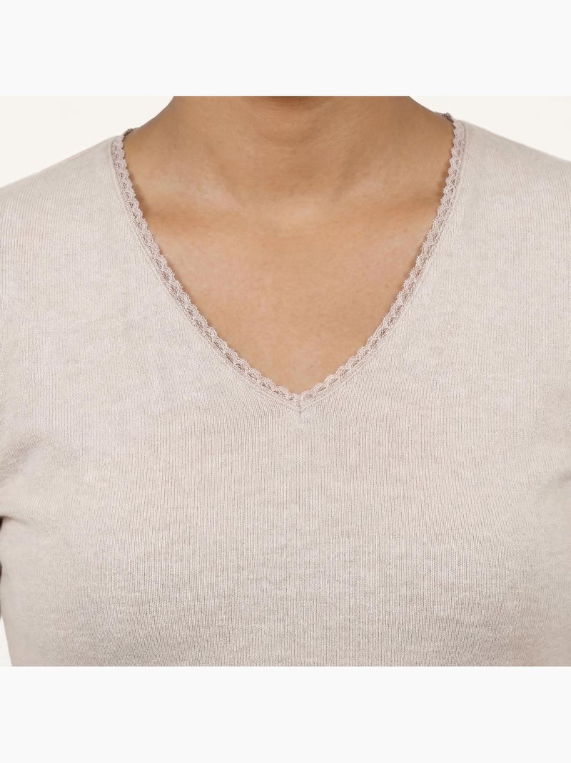 T-shirt homewear femme Isotoner Beige - Kiabi