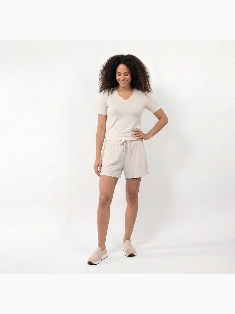 T-shirt homewear femme Isotoner Beige - Kiabi