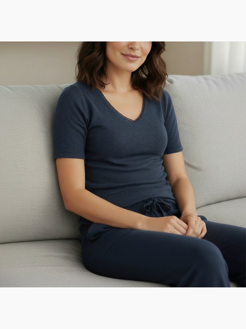 T-shirt homewear femme Isotoner Bleu marine - Kiabi