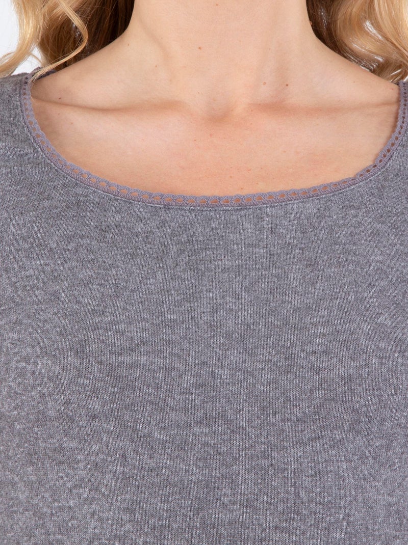 T-shirt homewear femme Isotoner Gris chiné - Kiabi