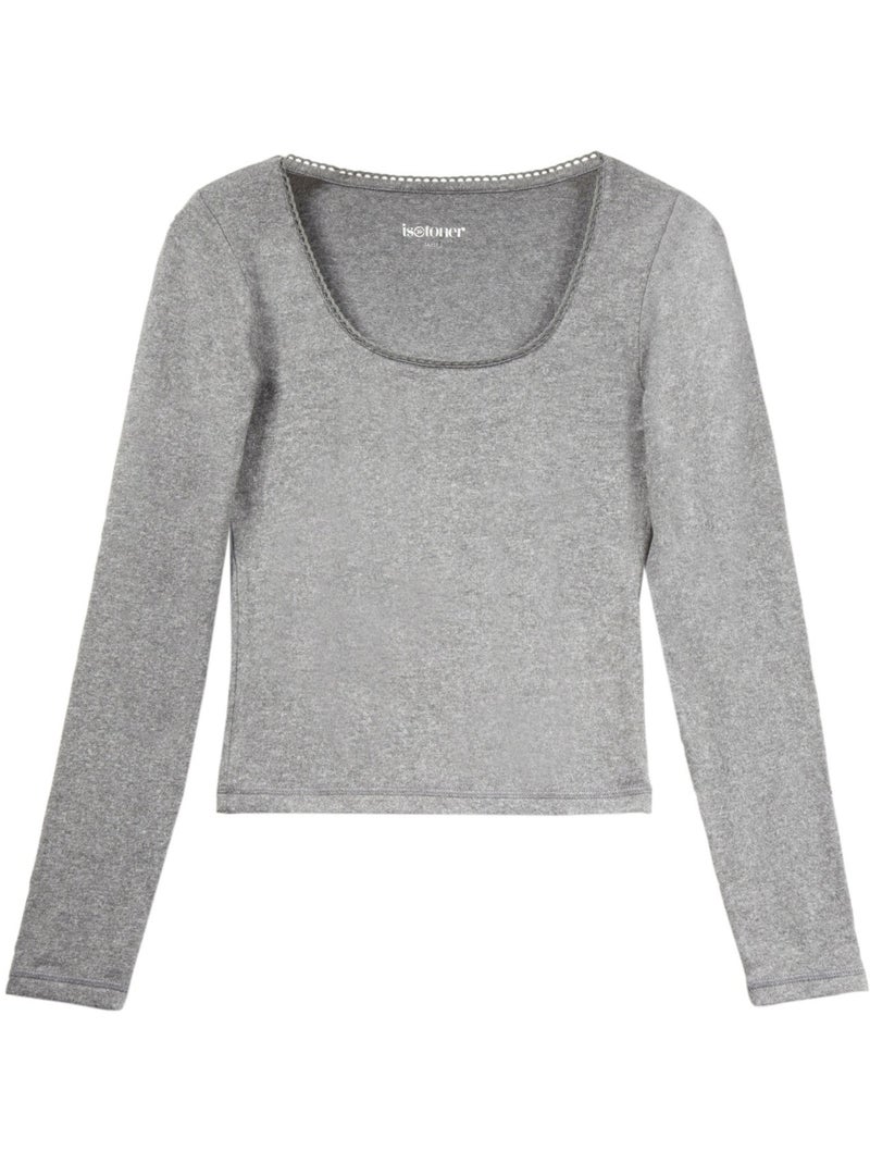 T-shirt homewear femme Isotoner Gris chiné - Kiabi