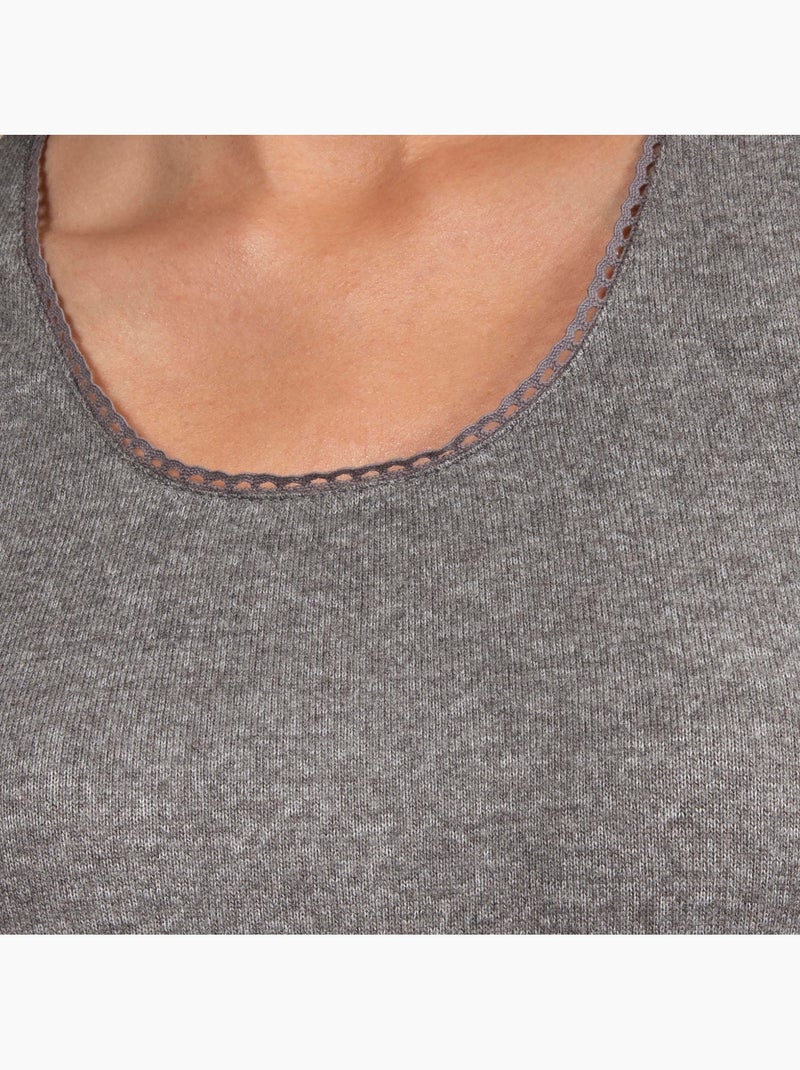 T-shirt homewear femme Isotoner Gris chiné - Kiabi