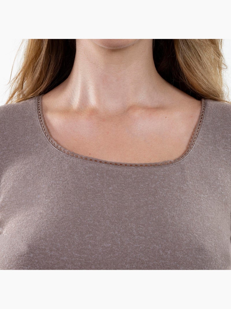 T-shirt homewear femme isotoner Taupe - Kiabi