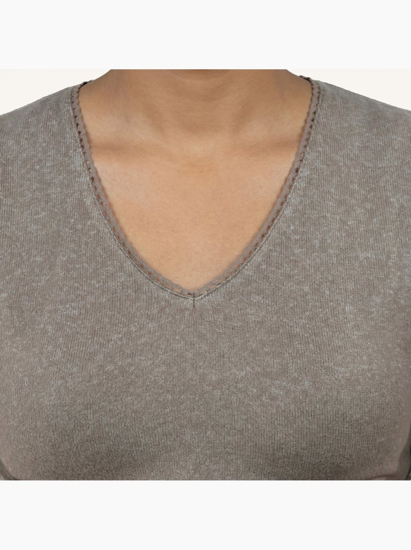 T-shirt homewear femme isotoner Taupe - Kiabi