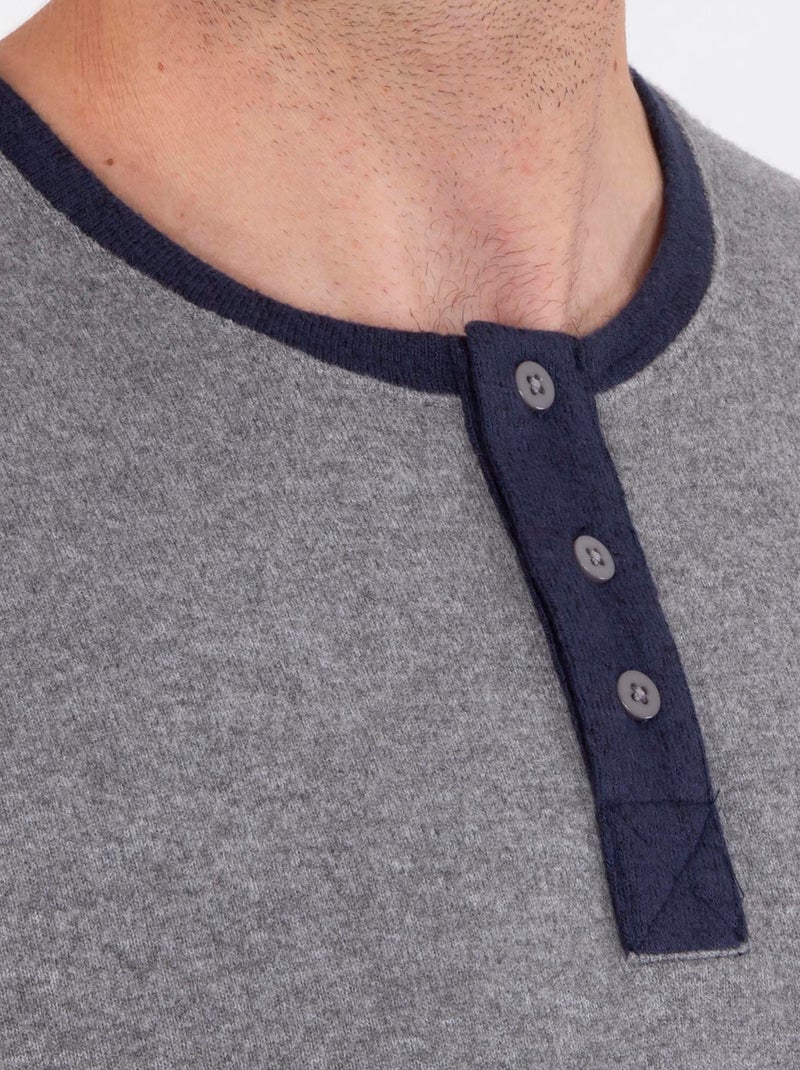 T-shirt homewear homme Isotoner Gris chiné - Kiabi