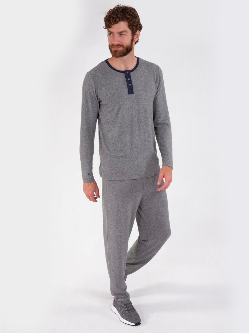 T-shirt homewear homme Isotoner Gris chiné - Kiabi