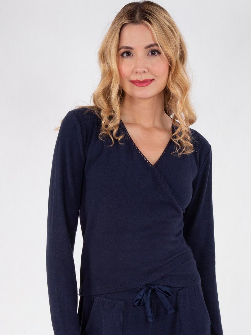 T-shirt homewear ultra doux et ultra confort Bleu marine - Kiabi