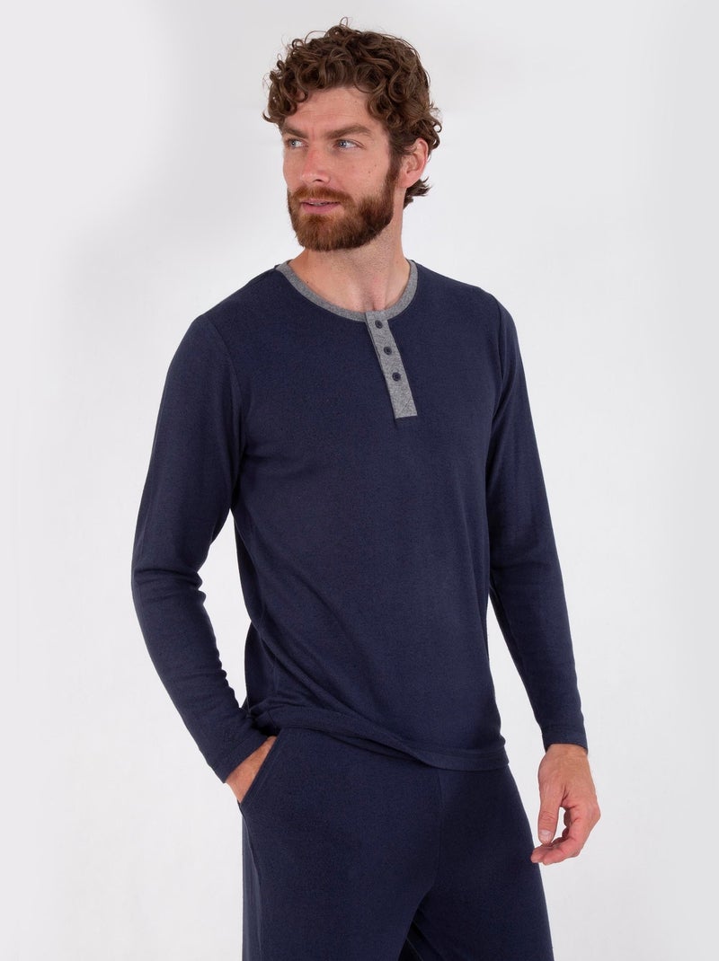 T-shirt homewear ultra doux et ultra confort Bleu marine - Kiabi