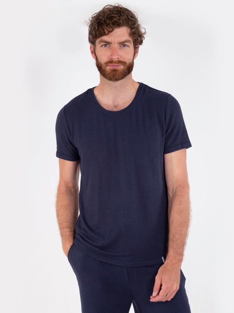 T-shirt homewear ultra doux et ultra confort Bleu marine - Kiabi