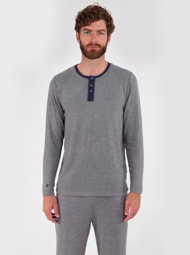T-shirt homewear ultra doux et ultra confort Gris chiné - Kiabi