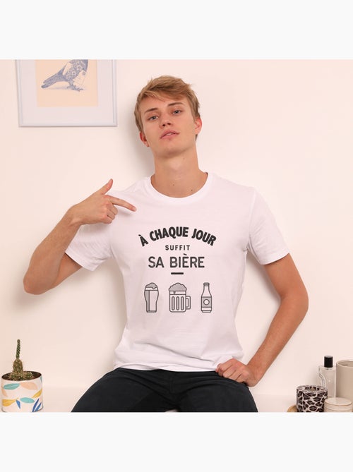T-shirt Homme - À CHAQUE JOUR SUFFIT SA BIERE - Kiabi