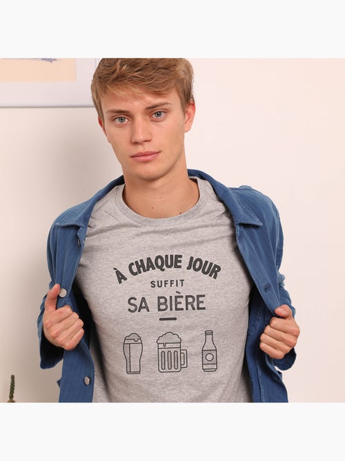 T-shirt Homme - À CHAQUE JOUR SUFFIT SA BIERE - Kiabi