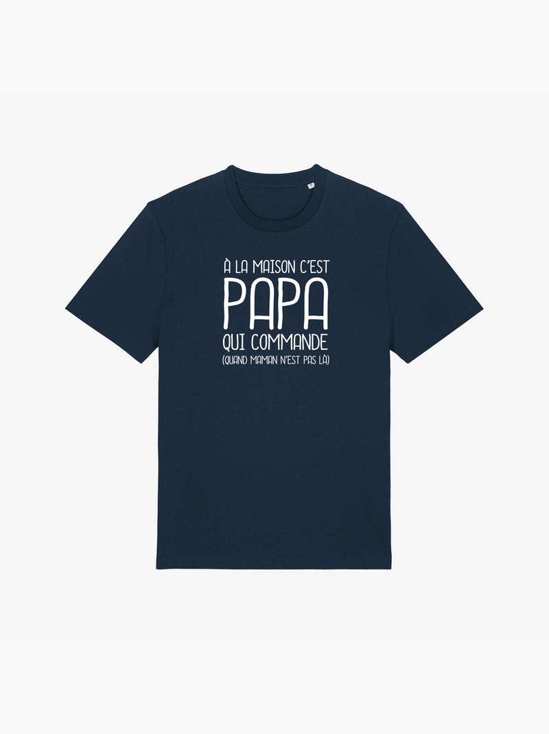 T-shirt Homme - A LA MAISON C'EST PAPA QUI COMMANDE 2 WAF Bleu marine - Kiabi