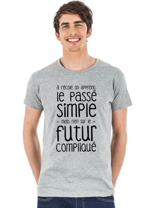 T-shirt Homme - A L'ÉCOLE ON APPREND LE PASSÉ SIMPLE - Kiabi