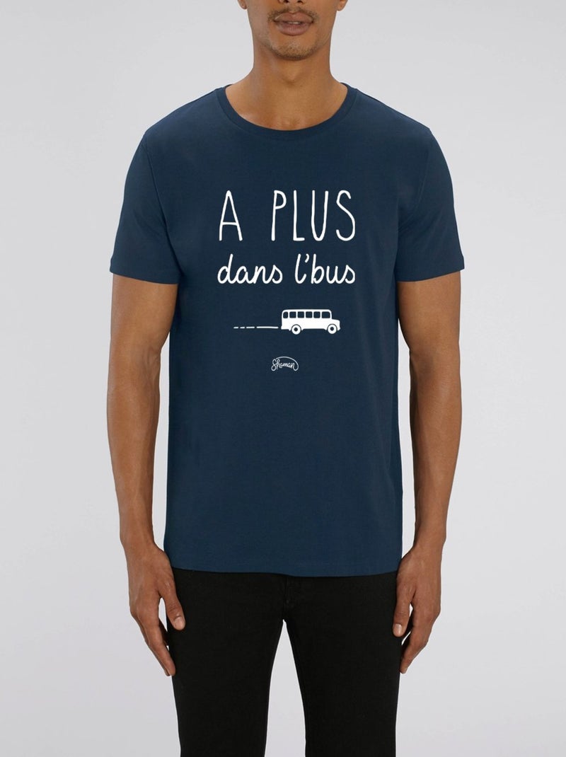 T-shirt Homme - A PLUS DANS L'BUS Bleu marine - Kiabi