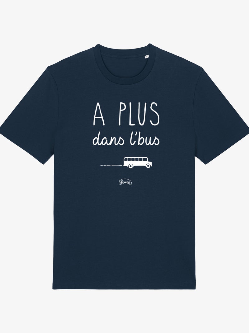 T-shirt Homme - A PLUS DANS L'BUS Bleu marine - Kiabi