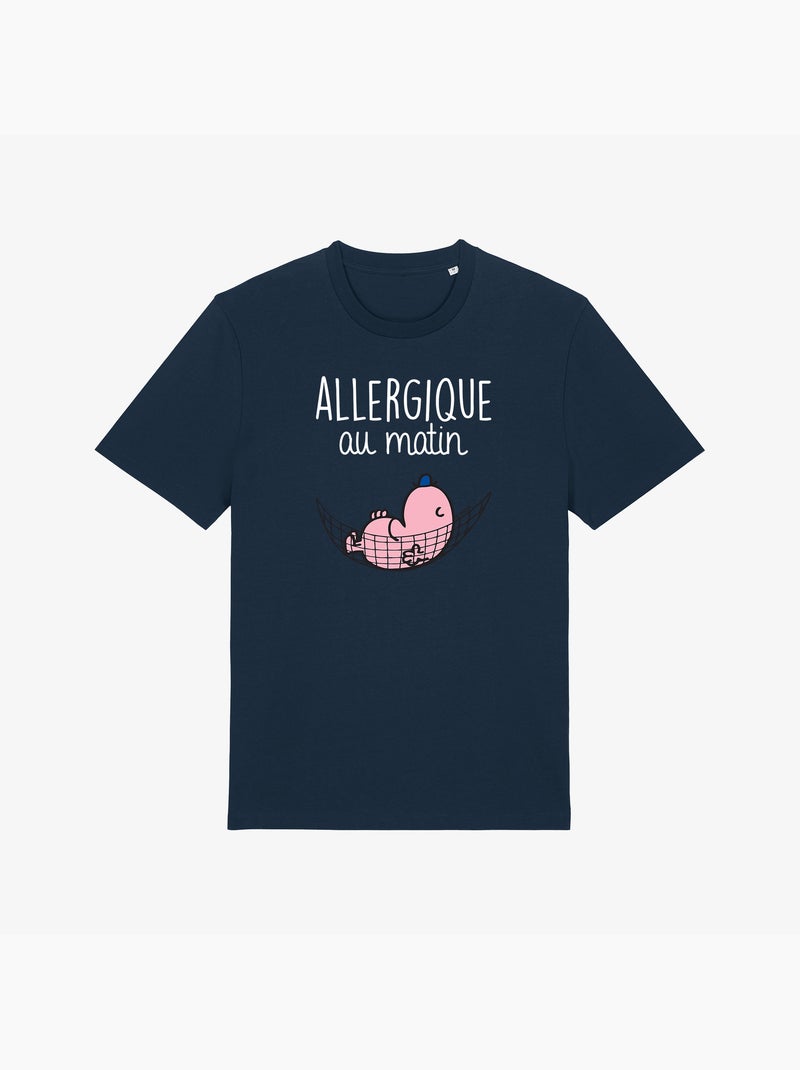 T-shirt Homme - ALLERGIQUE AU MATIN Bleu marine - Kiabi