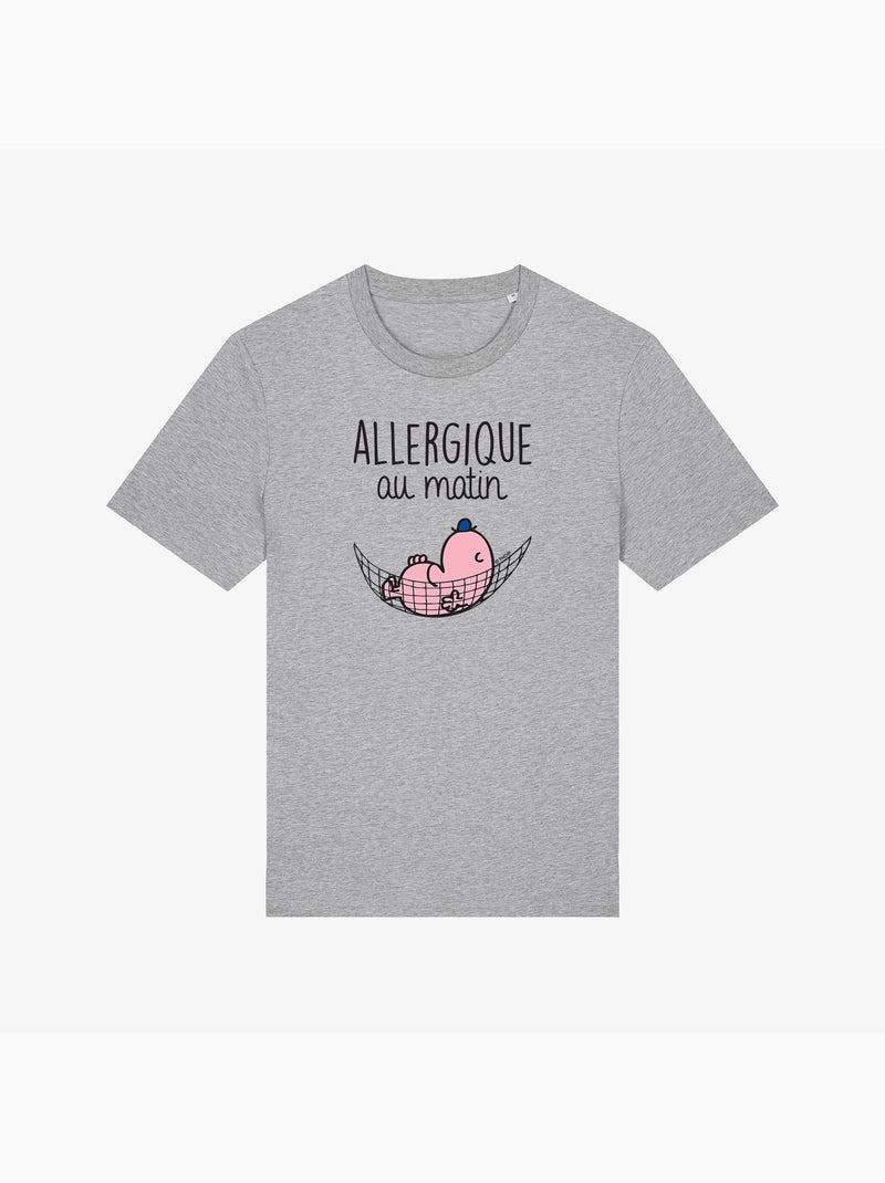 T-shirt Homme - ALLERGIQUE AU MATIN Gris chiné - Kiabi