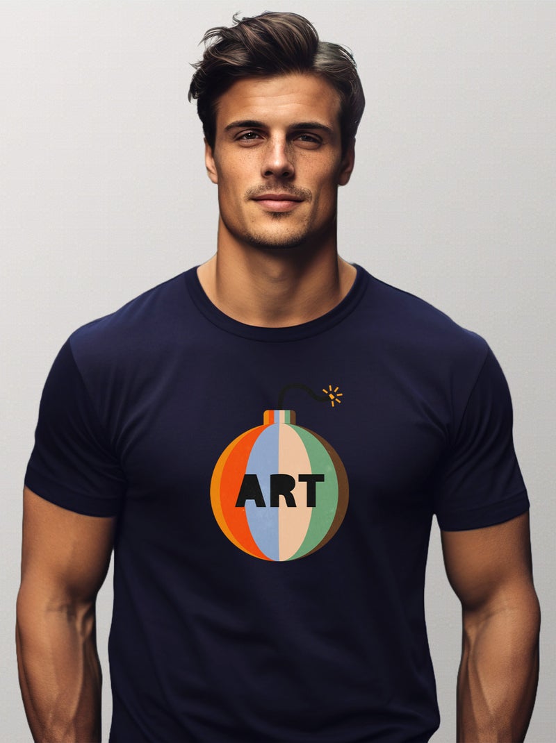 T-shirt Homme - ART BOMB Bleu marine - Kiabi
