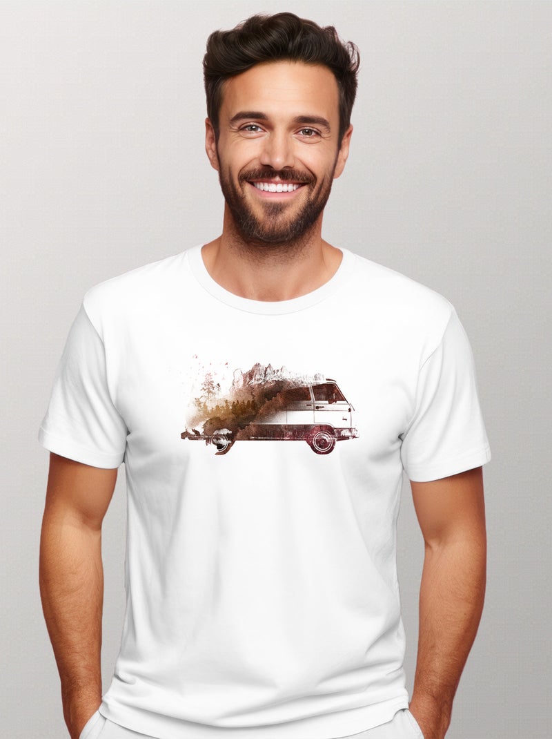 T-shirt Homme - BACK HOME Blanc - Kiabi