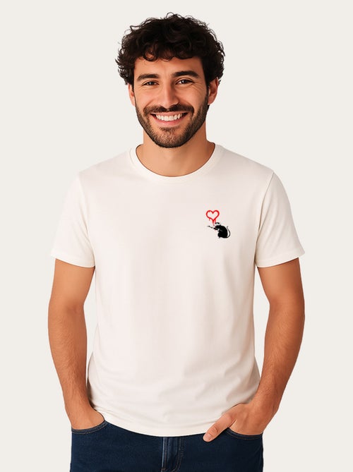 T-shirt Homme - BANKSY LOVE RAT - Kiabi