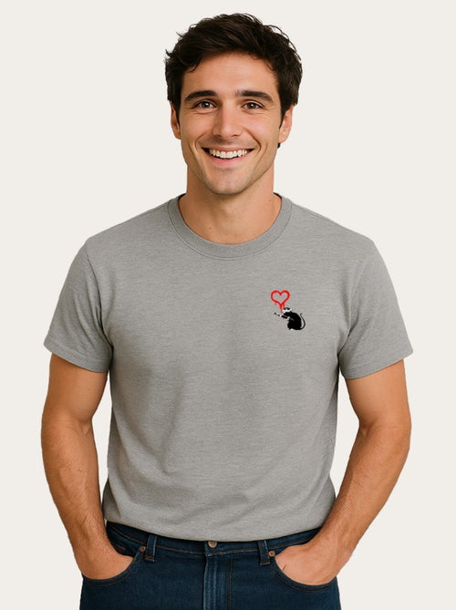 T-shirt Homme - BANKSY LOVE RAT - Kiabi