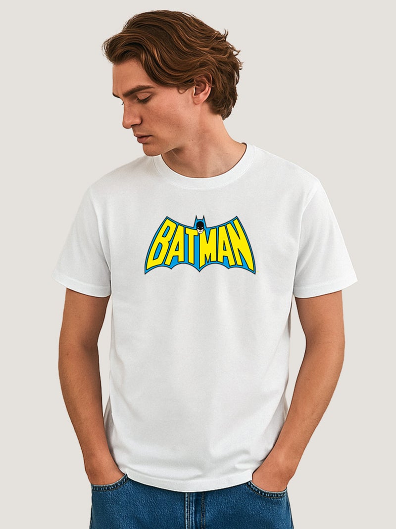 T-shirt Homme - BATMAN LOGO YELLOW BLUE Blanc - Kiabi