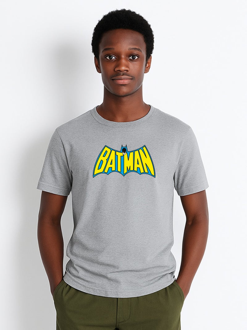 T-shirt Homme - BATMAN LOGO YELLOW BLUE Gris chiné - Kiabi