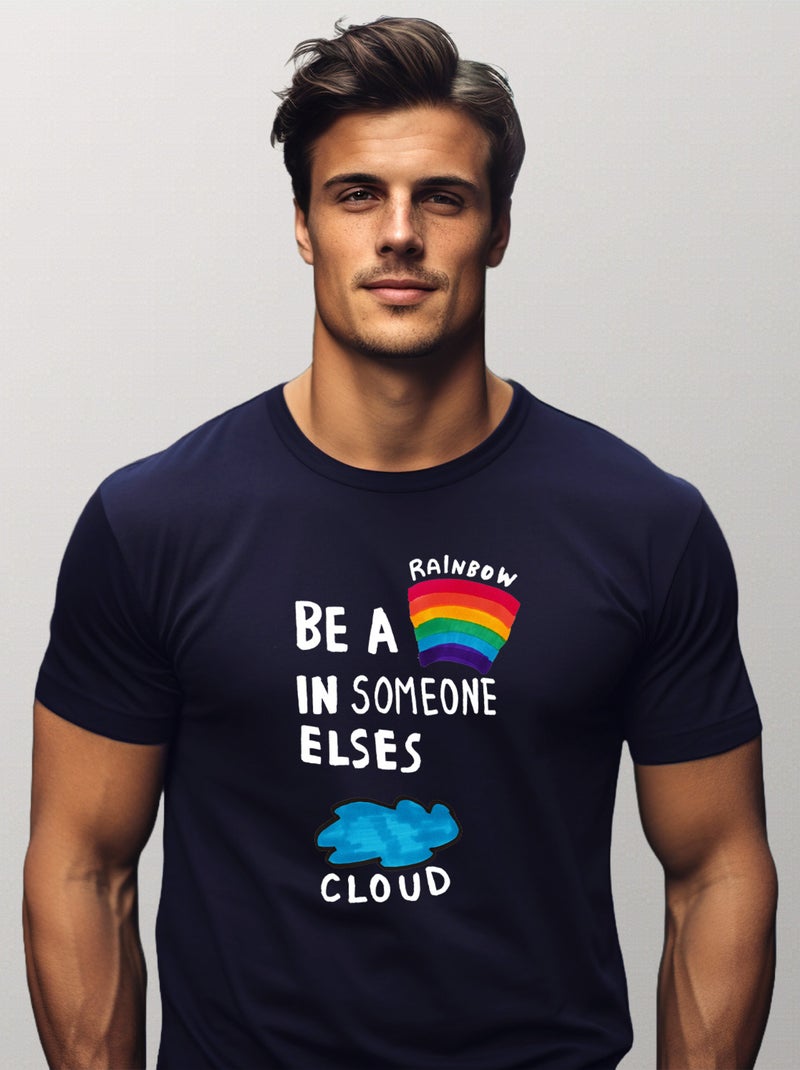 T-shirt Homme - BE A RAINBOW Bleu marine - Kiabi