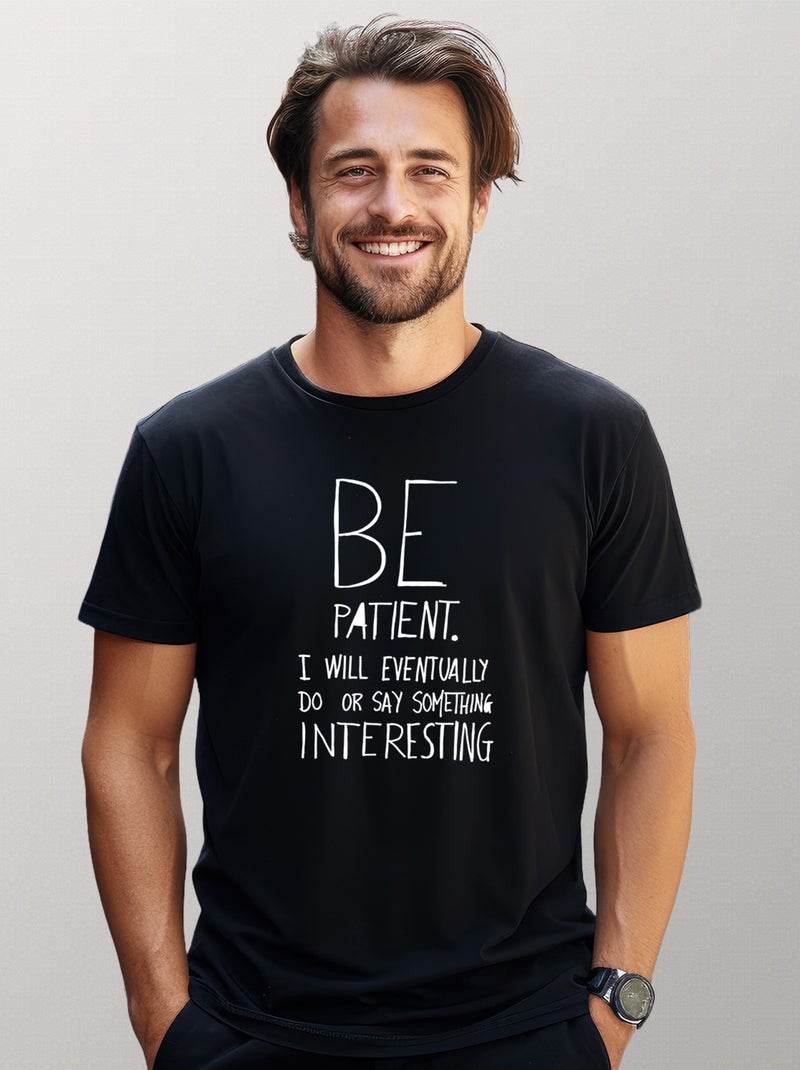 T-shirt Homme - BE PATIENT Noir - Kiabi