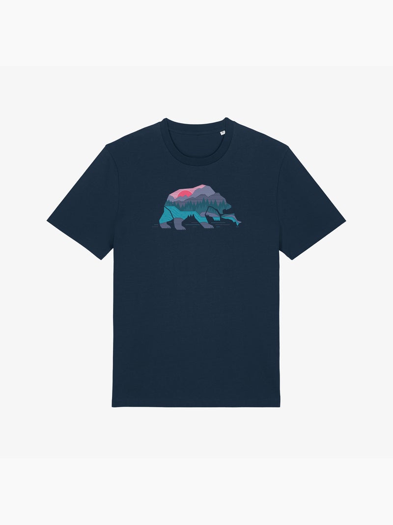 T-shirt Homme - BEAR COUNTRY Bleu marine - Kiabi