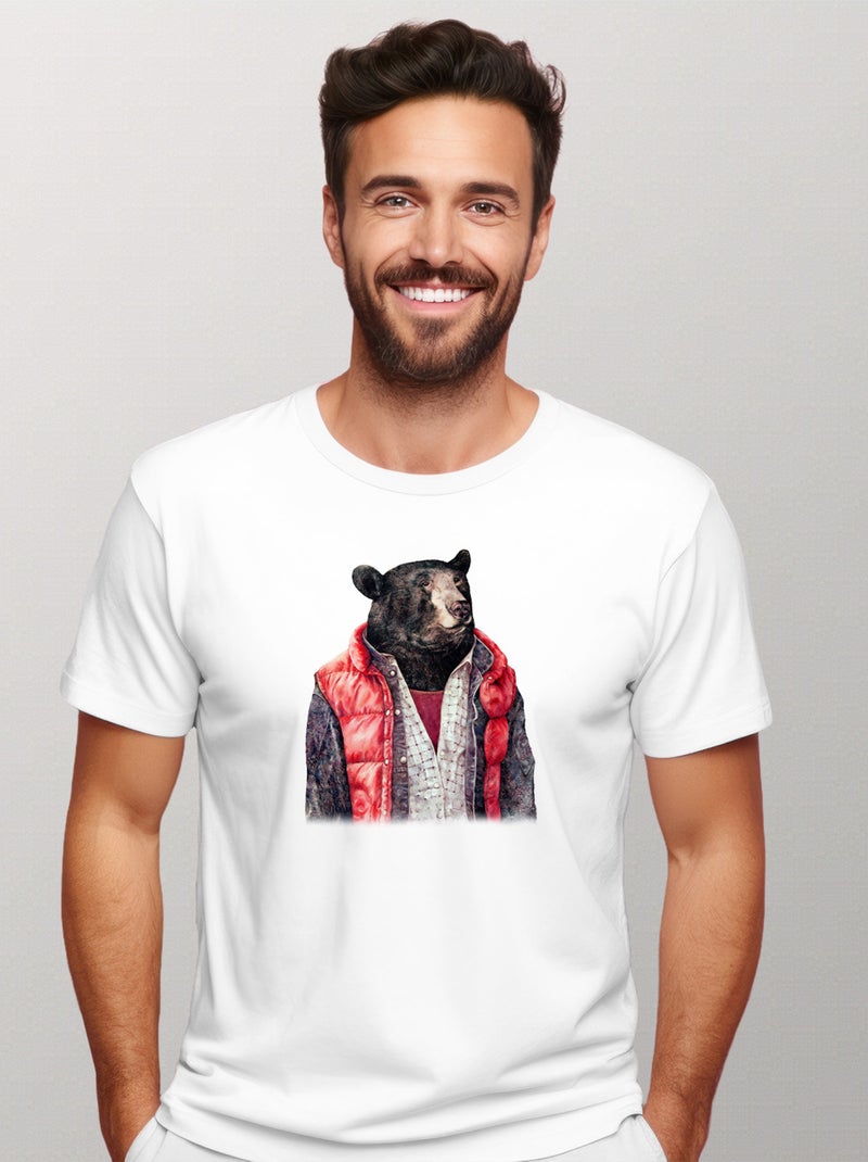 T-shirt Homme - BLACK BEAR Blanc - Kiabi