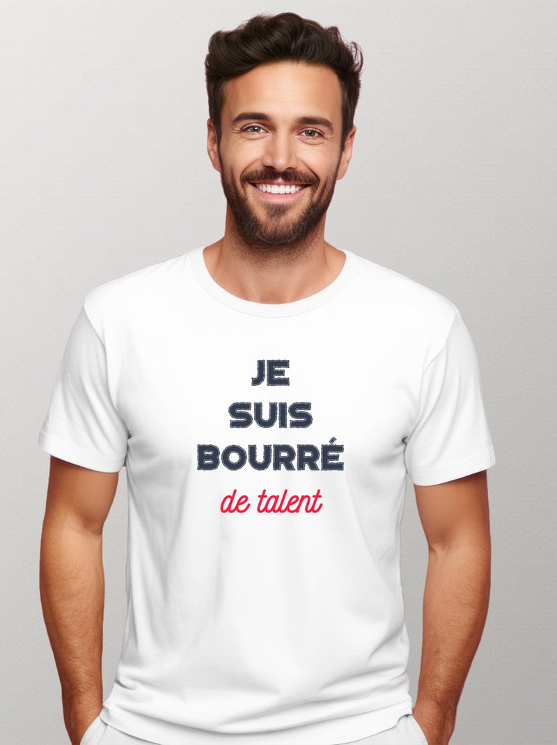 T-shirt Homme - BOURRE DE TALENT Blanc - Kiabi