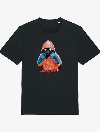 T-shirt Homme - BOXING CAT BLACK