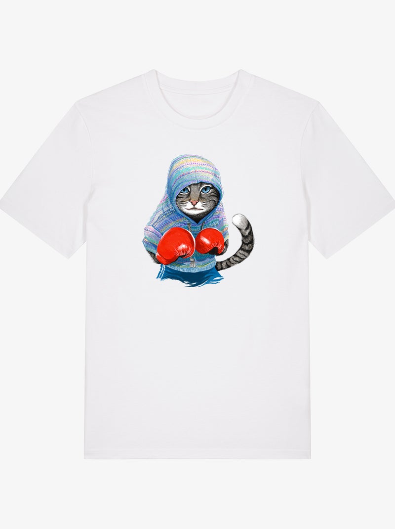 T-shirt Homme - BOXING CAT GREY Blanc - Kiabi