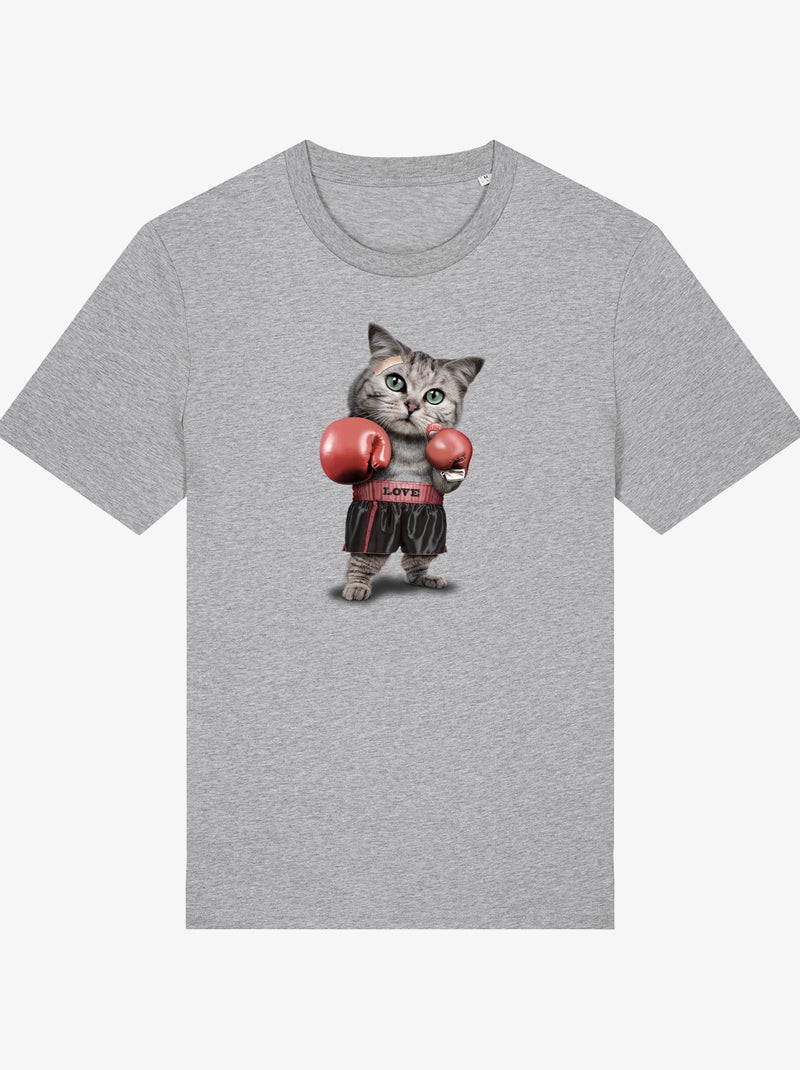 T-shirt Homme - BOXING CAT Gris chiné - Kiabi