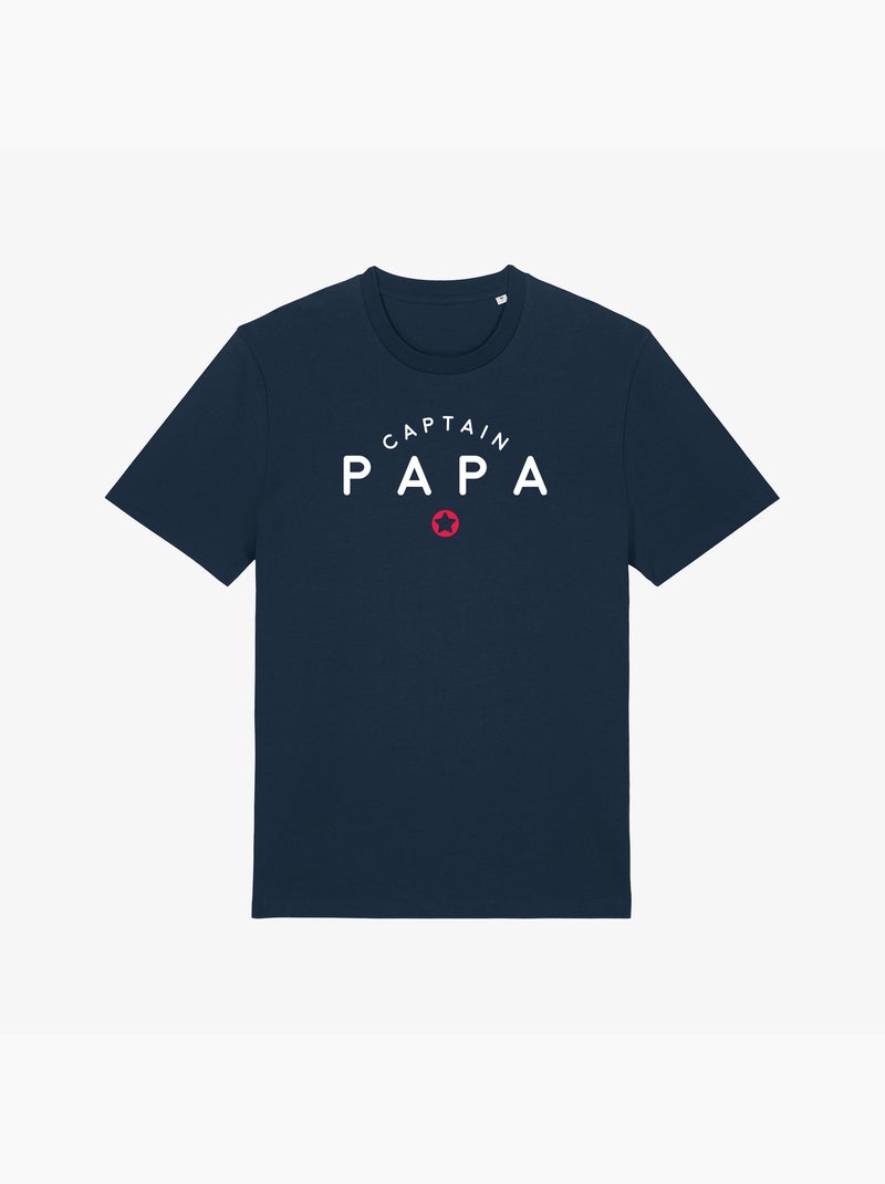T-shirt Homme - CAPTAIN PAPA Bleu marine - Kiabi